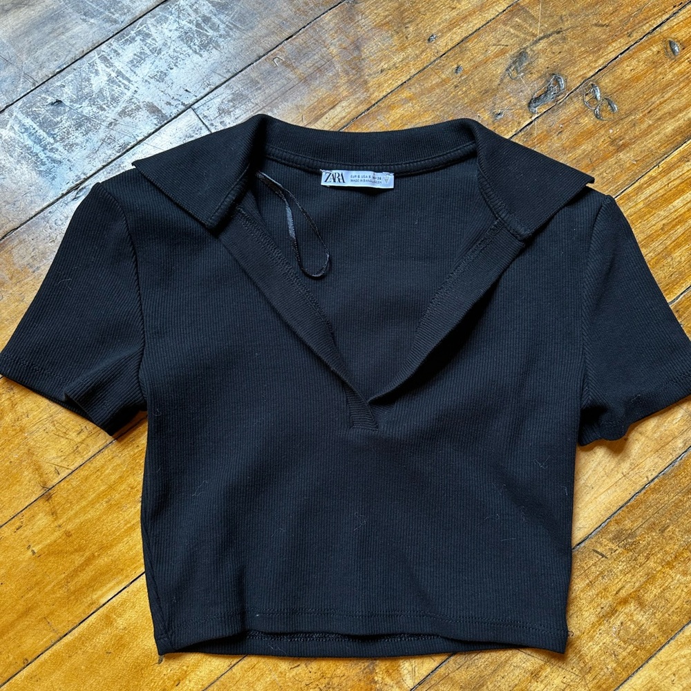 Zara Black Crop Top